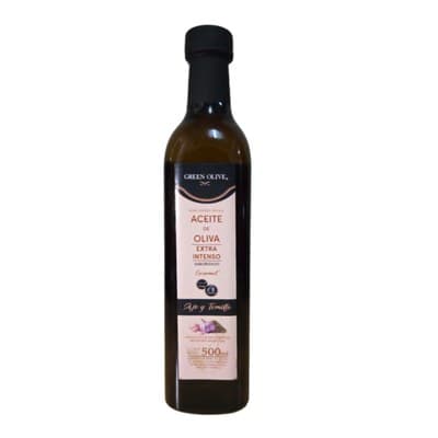 Aceite de Oliva Blend EXTRA INTENSO CON AJO Y TOMILLO x 500 Ml. VIDRIO