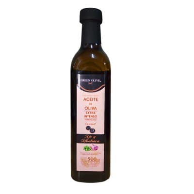 Aceite de Oliva Blend EXTRA INTENSO CON AJO Y ALBAHACA x 500 Ml. VIDRIO